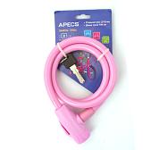 Велосипедный замок Apecs PD-84-100CM-PINK (перфо-ключ)